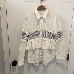 Cedric Charlier White Button-Up Shirt size medium